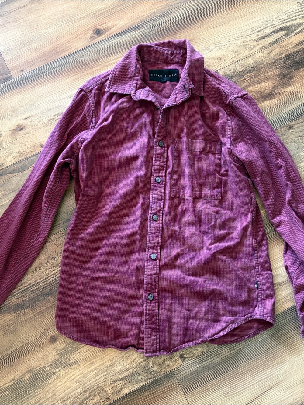 Edgar & Ashe Men's Long-Sleeve Casual Button-Down Shirt — Burgundy